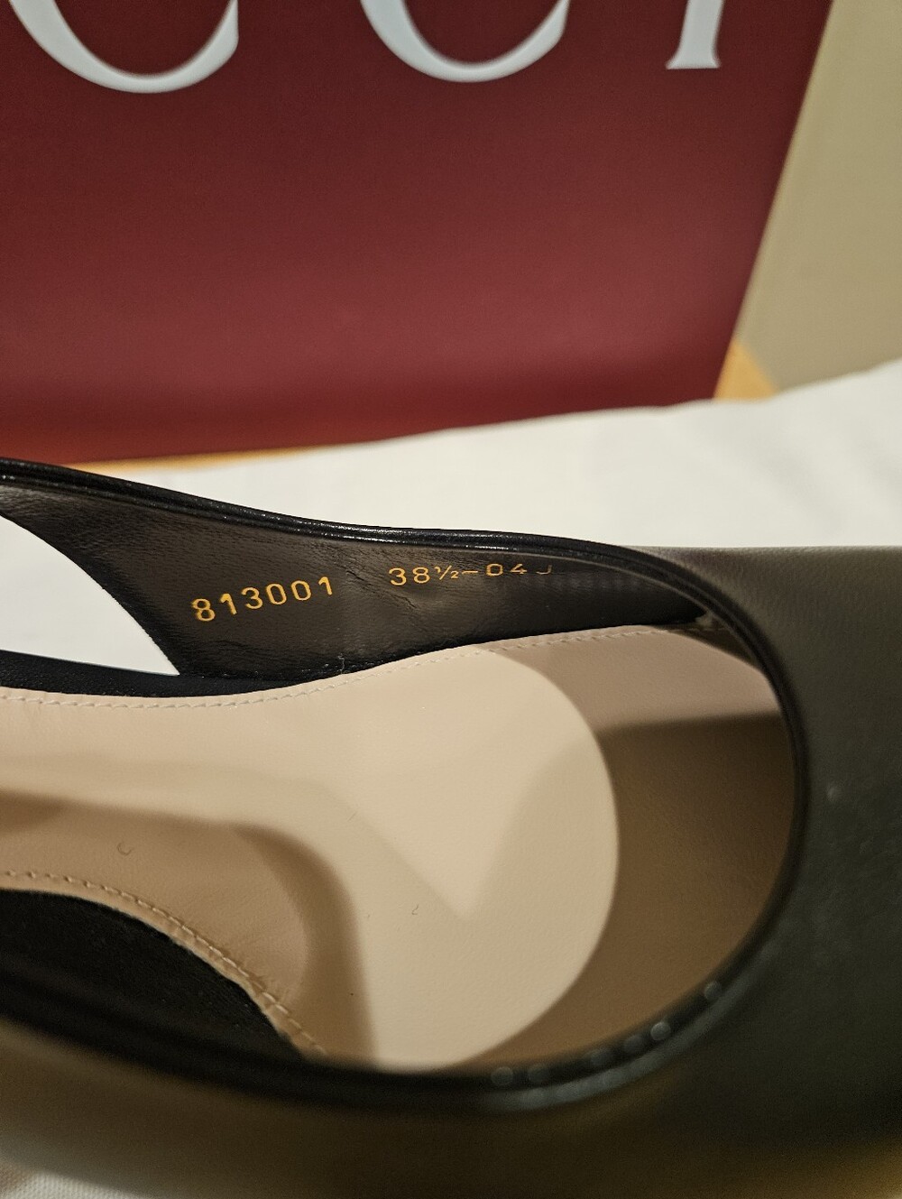 $1150 NEW Gucci Signoria Leather EU 38.5 Slingback Pump - Picture 7 of 9